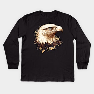 Vintage Eagle Head: A Timeless Classic for Patriotic Style Kids Long Sleeve T-Shirt